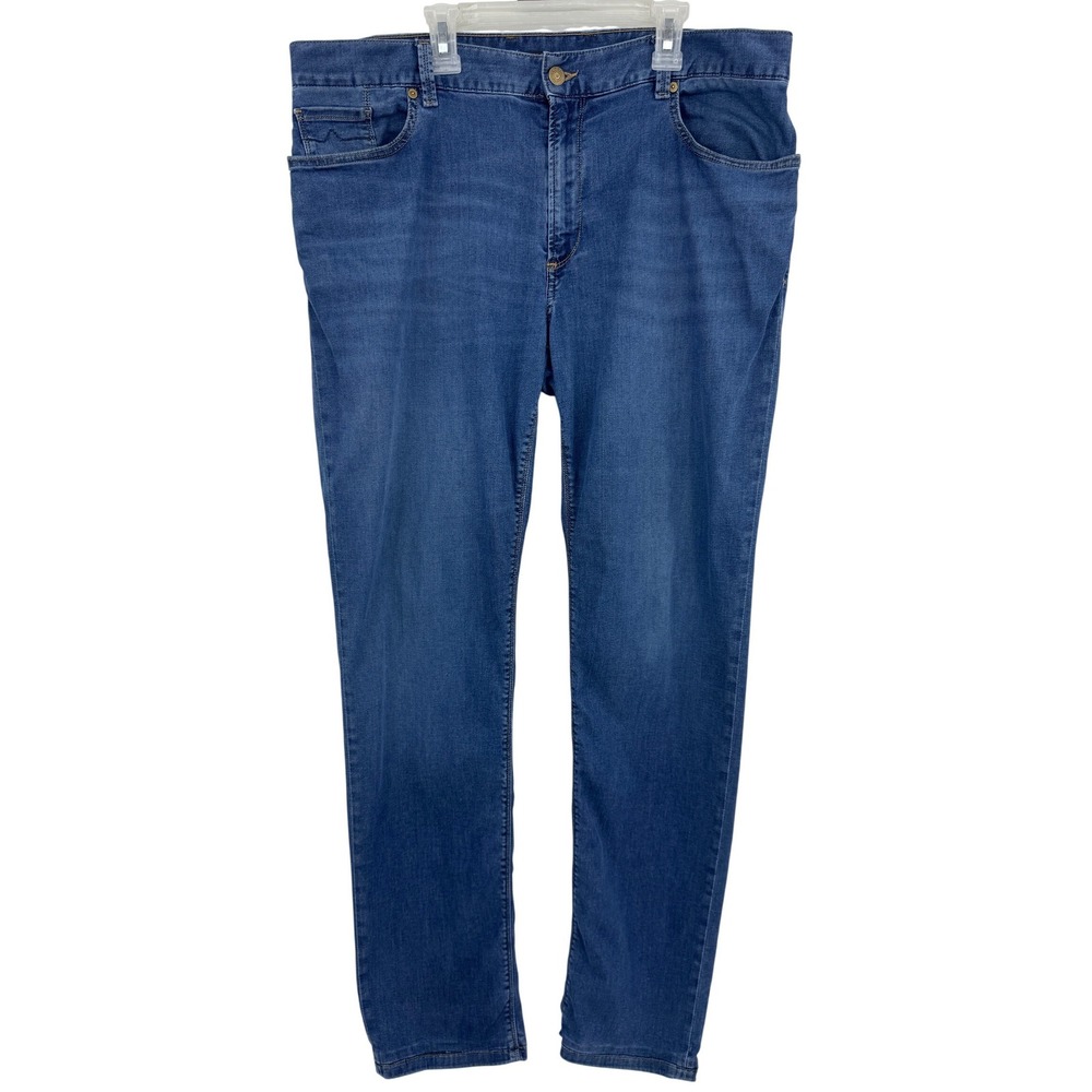 Alberto Pipe Regular Fit Jeans Mens 38x34 Blue Tencel Luxury T400 Stretch Denim